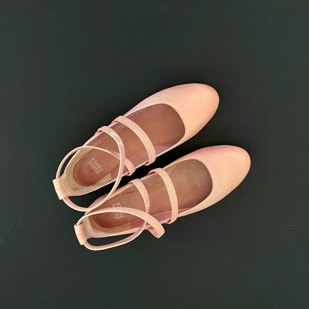 EILEEN FISHER "JOE" LIGHT PINK BALLET FLATS